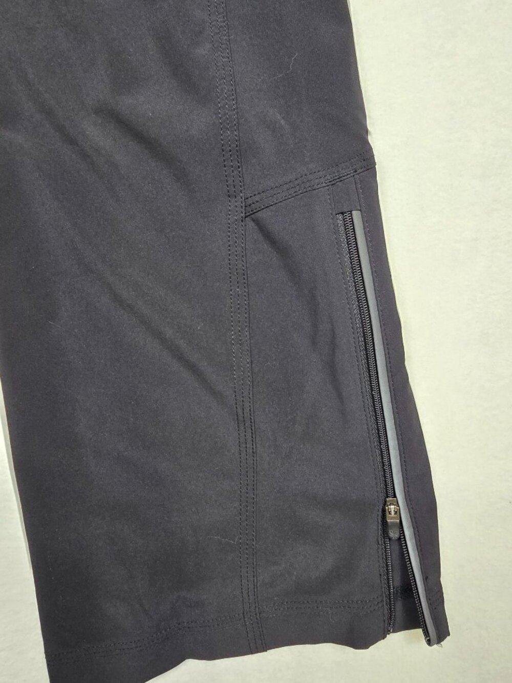 Athleta Womens Black Track City Pants Zippered Leg Elastic Waist Size 2 - Picture 7 of 9